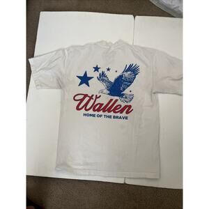 Morgan Wallen 4th of July 2025 Home of the Brave Eagle Two-Sided T-Shirt. Medium